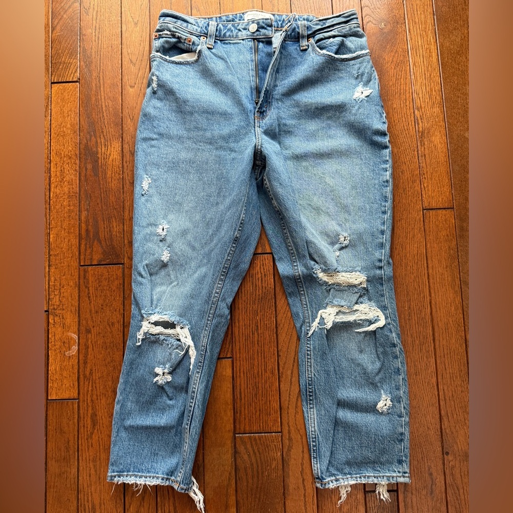 Abercrombie & Fitch Ripped Blue Skinny Jeans